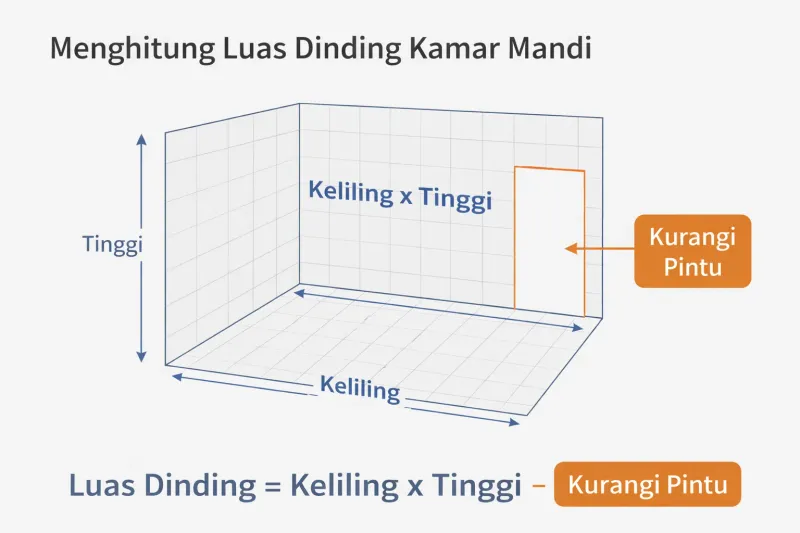 Diagram Rumus Keliling Dinding Kamar Mandi