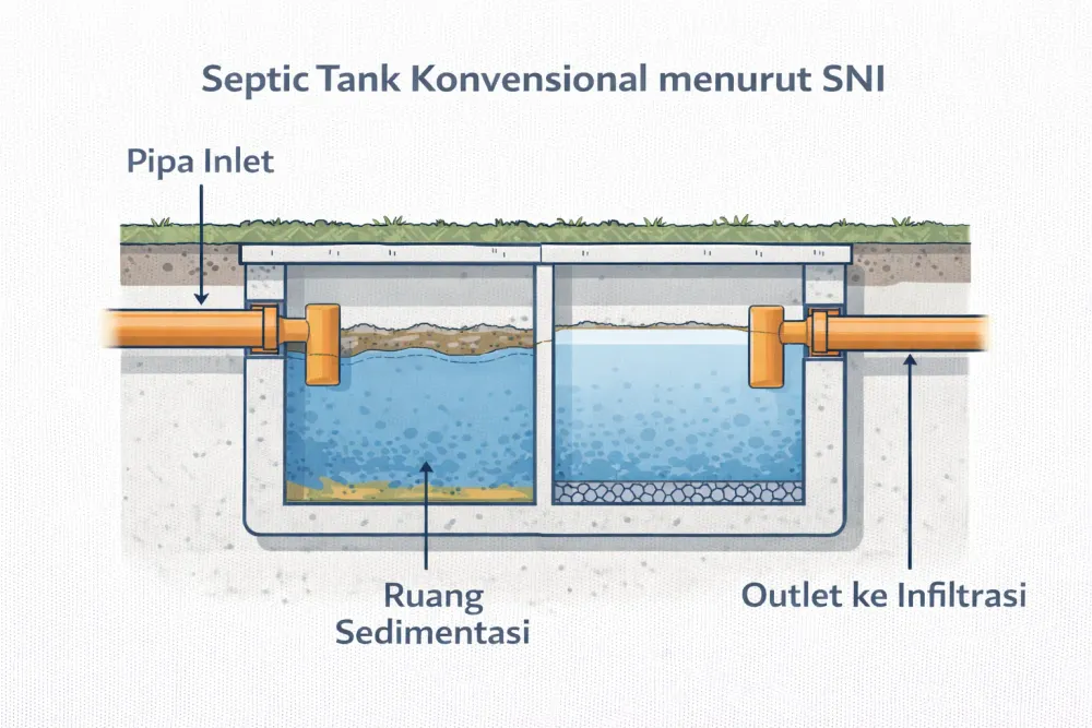 Cara Menghitung Volume Septic Tank & Resapan (SNI)